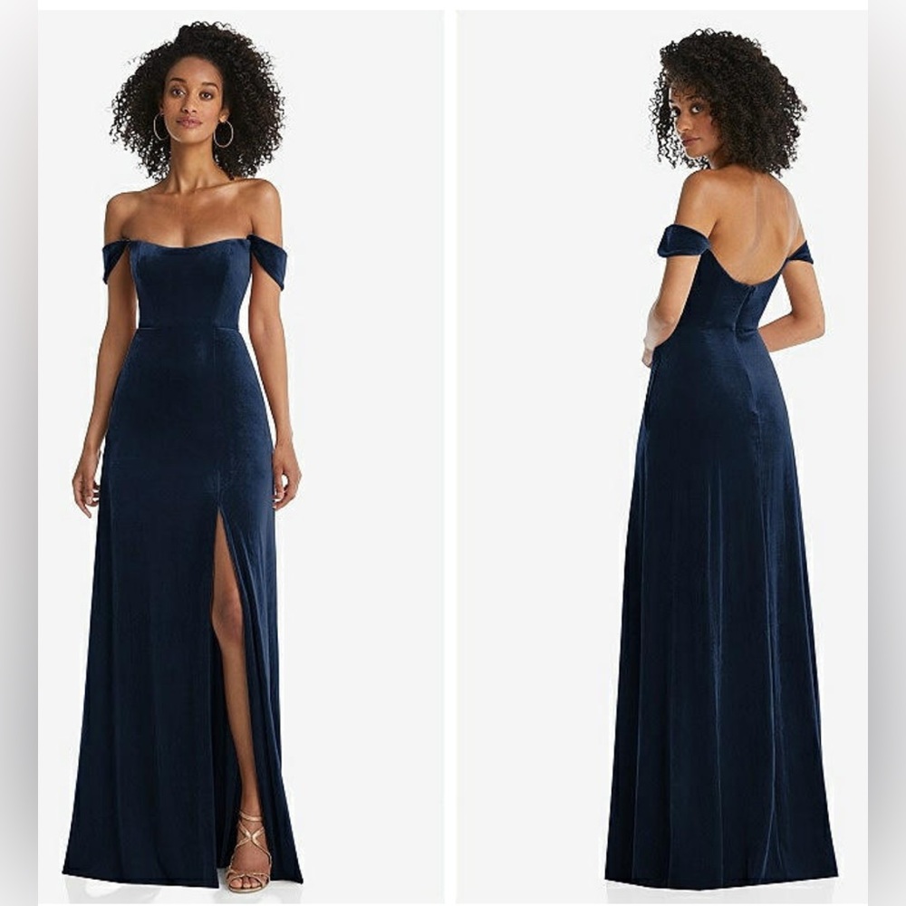 Dessy Collection Navy Strapless Dress